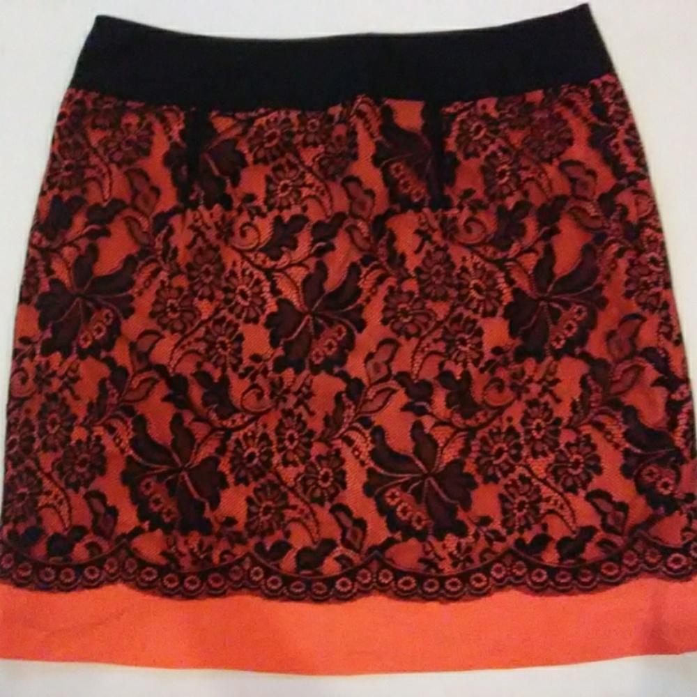 NWT THE LIMITED ORANGE LACE SKIRT SIZE 10